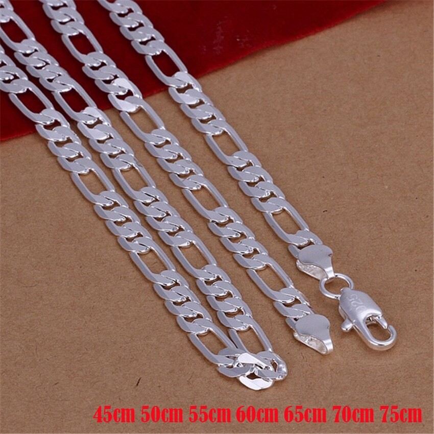 6mm Flat Silver Chain Necklace – High-Quality Unisex Fashion Jewelry