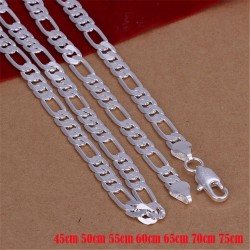 6mm Flat Silver Chain Necklace – High-Quality Unisex Fashion Jewelry