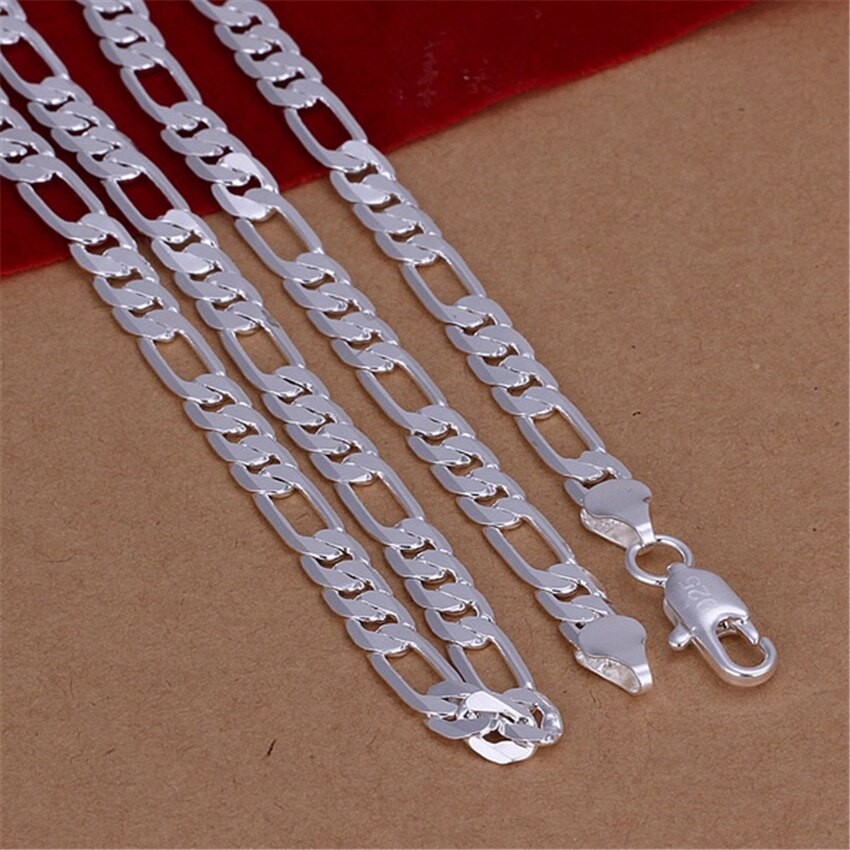 6mm Flat Silver Chain Necklace – High-Quality Unisex Fashion Jewelry