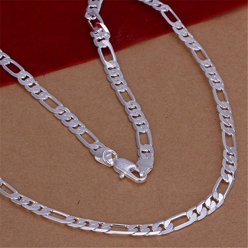6mm Flat Silver Chain Necklace – High-Quality Unisex Fashion Jewelry