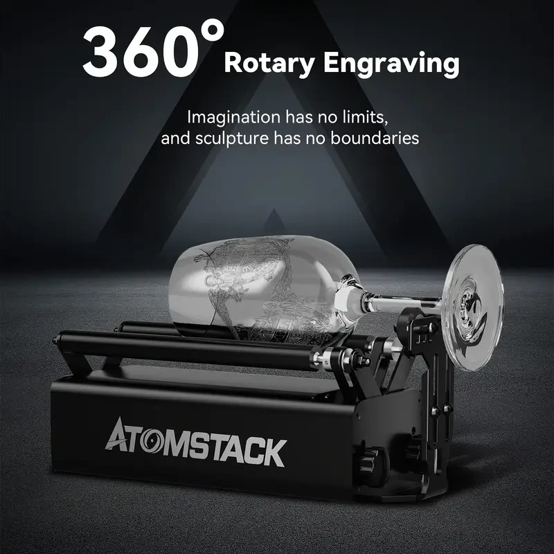 Laser Rotary Roller, Laser Engraver Y-Axis Rotary Roller with 360° Rotating Engraving for Engraving Cylindrical Objects