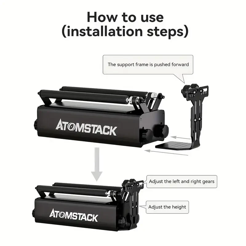 Laser Rotary Roller, Laser Engraver Y-Axis Rotary Roller with 360° Rotating Engraving for Engraving Cylindrical Objects