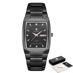 WWOOR 2024 Men’s Square Watch – Luxury Gold Stainless Steel Quartz Wristwatch