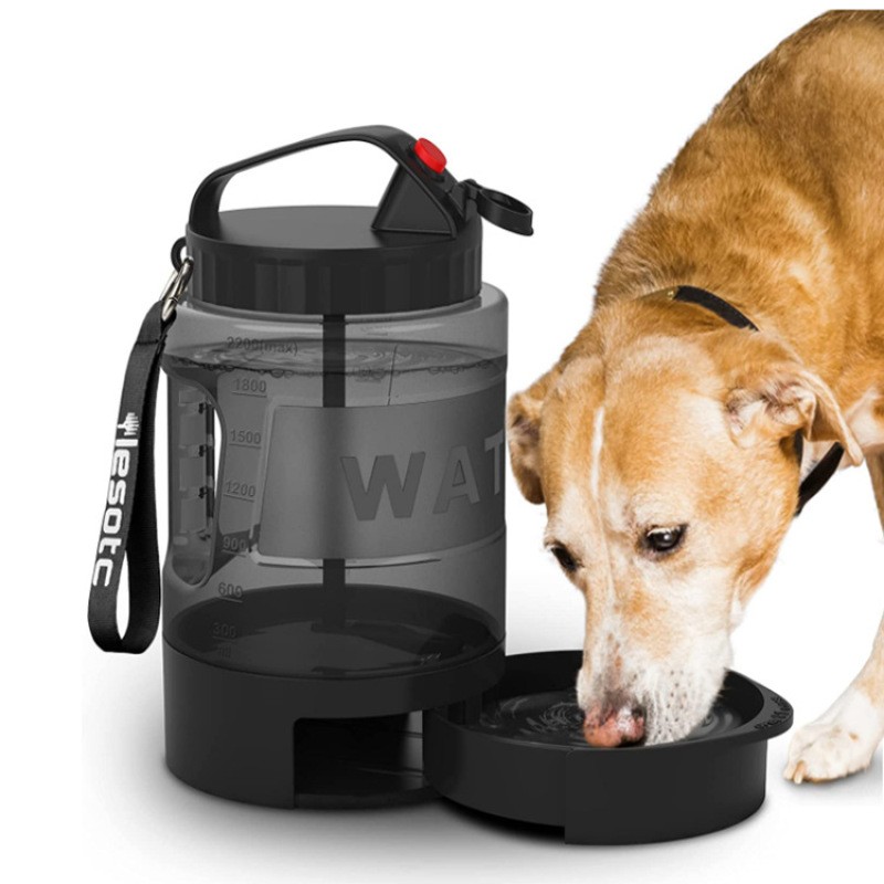 Dog Water Bowl Dispenser, Dog Water Bowl Travel For Camping Dog Park Hiking, 74oz Dog Water Dispenser With Pull-Out Travel Water Bowl For Small Medium And Large Dogs