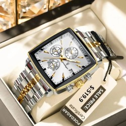 POEDAGAR Luxury Square Men’s Sports Watch