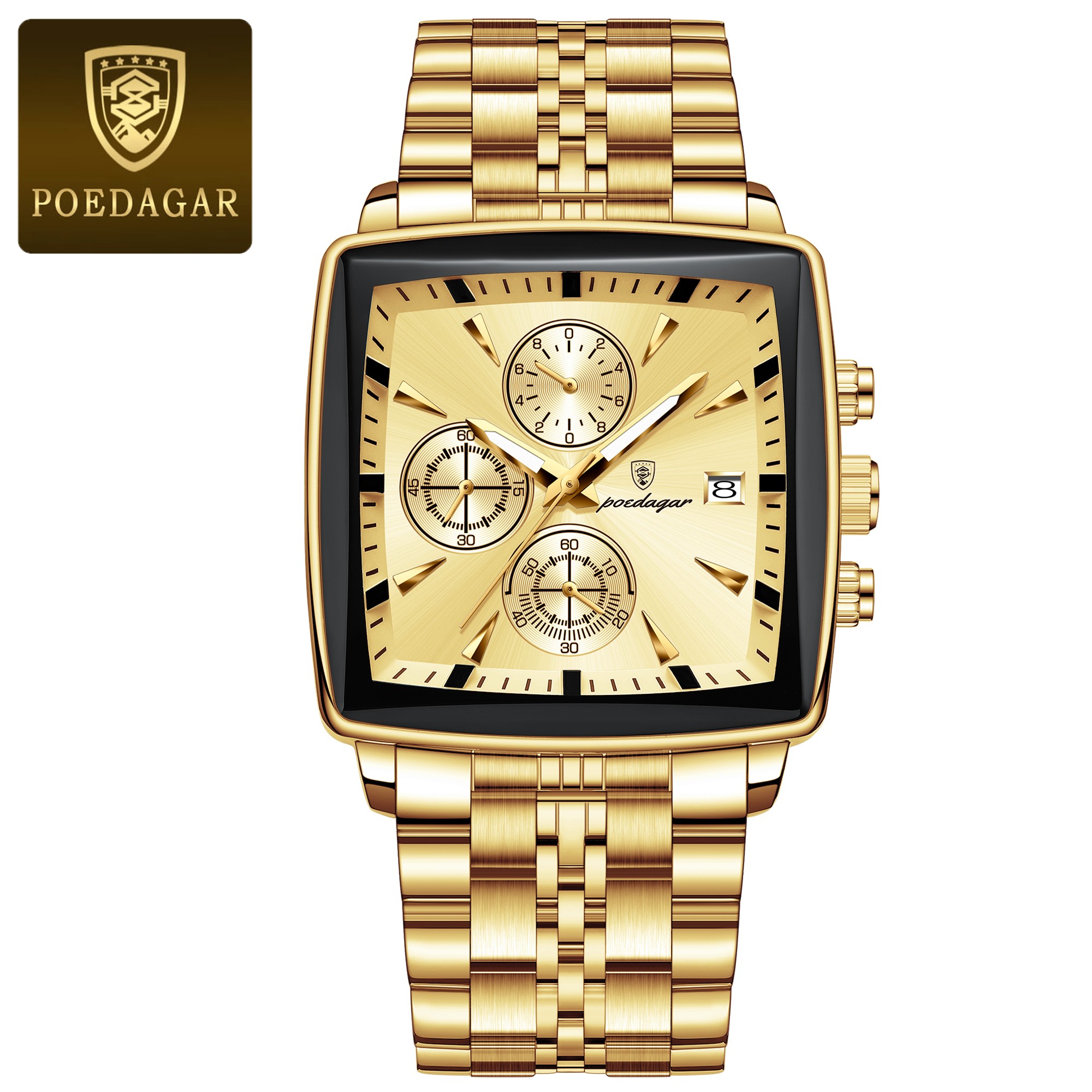 POEDAGAR Luxury Square Men’s Sports Watch