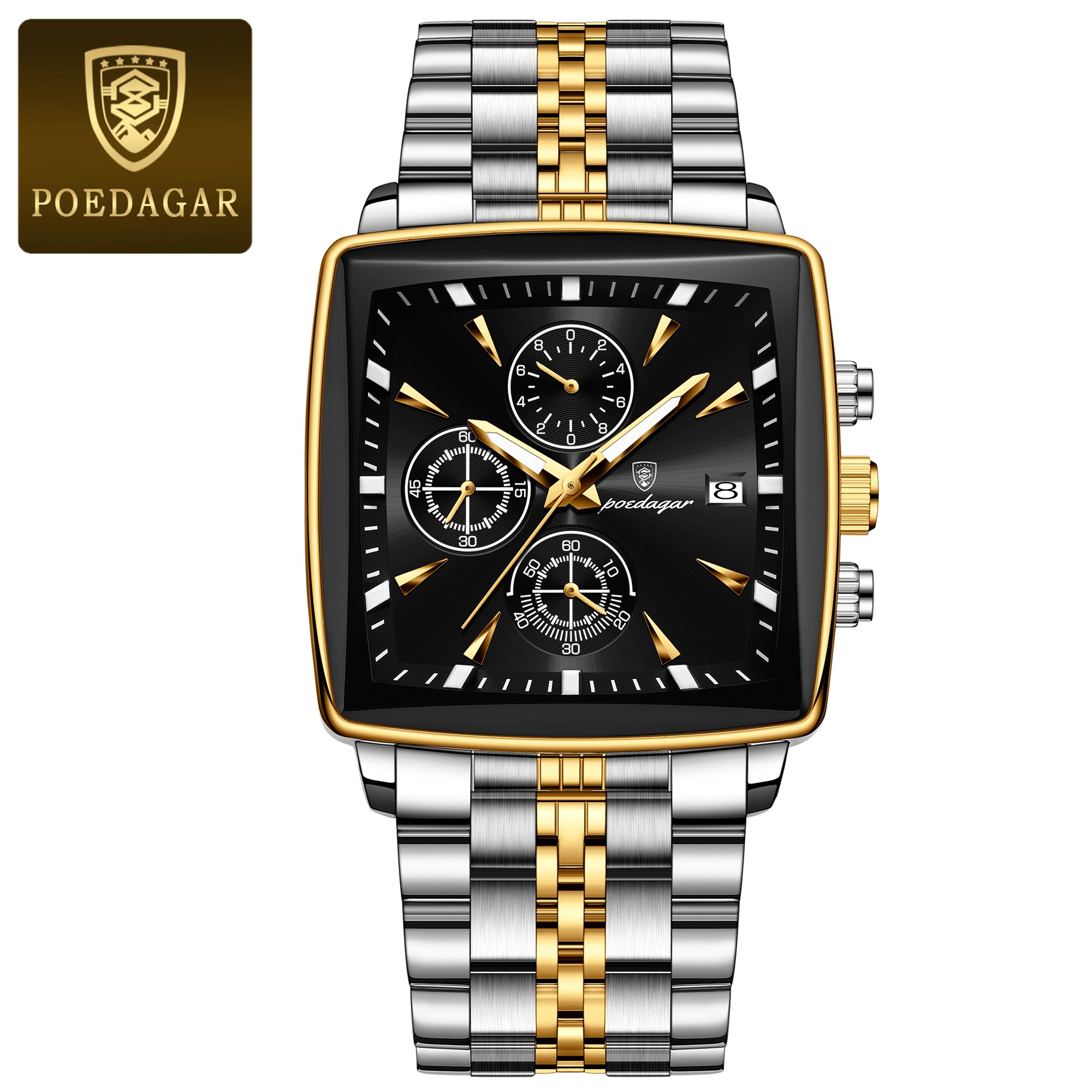 POEDAGAR Luxury Square Men’s Sports Watch