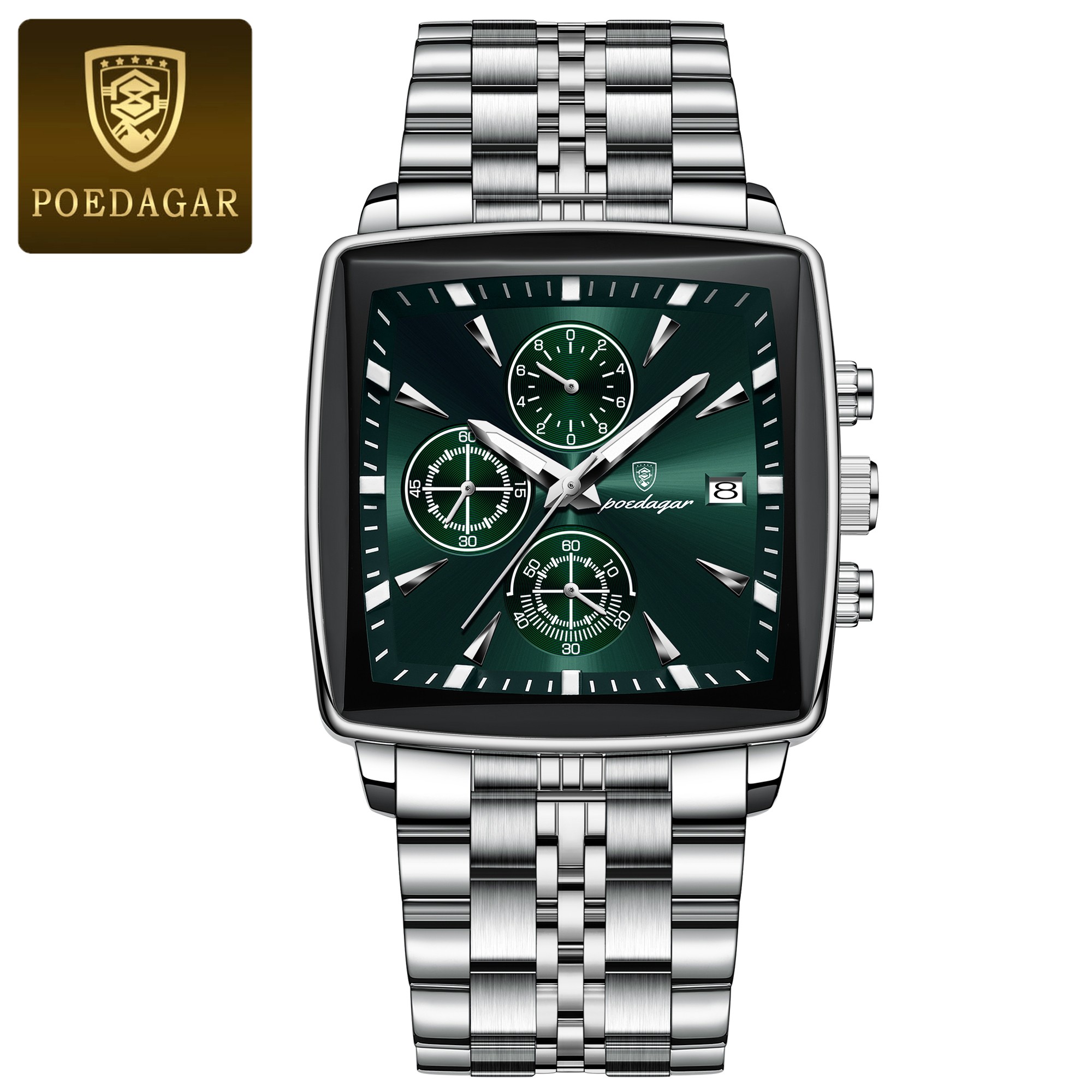 POEDAGAR Luxury Square Men’s Sports Watch