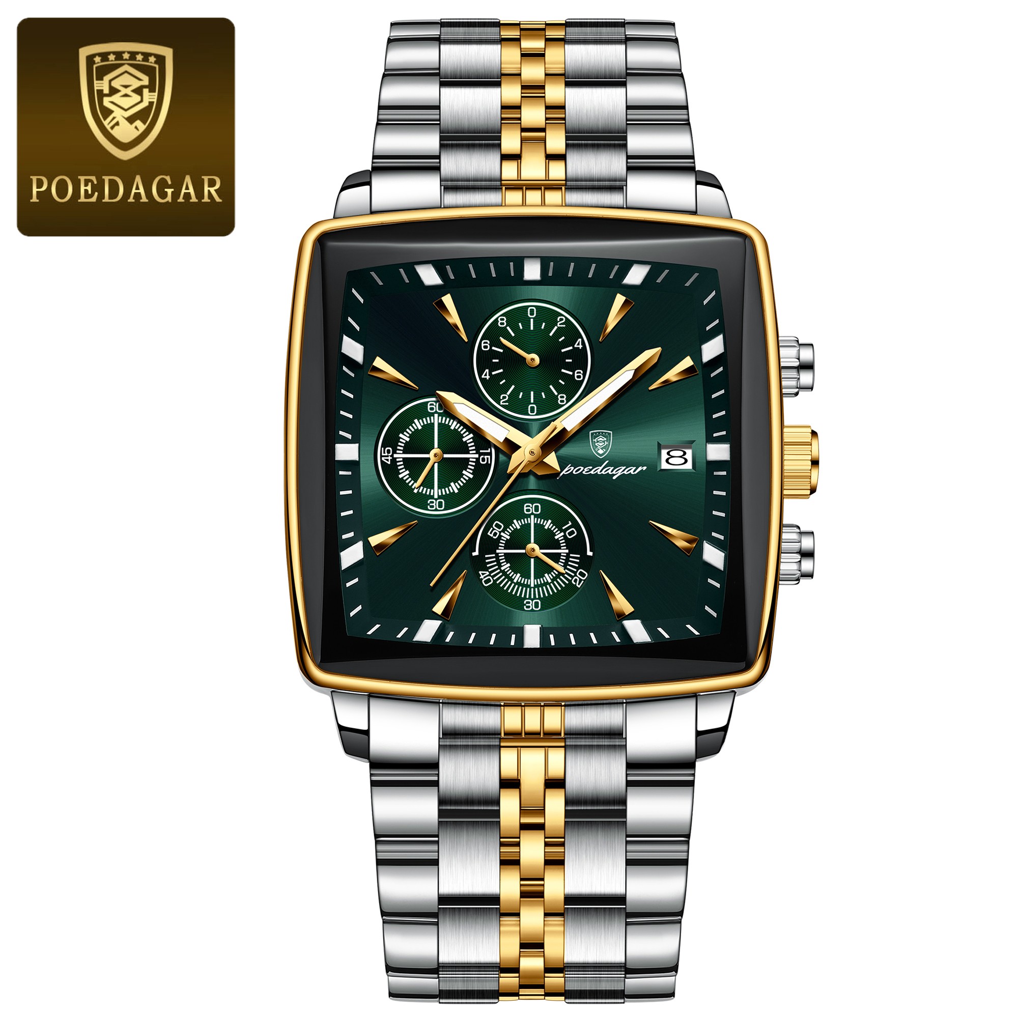 POEDAGAR Luxury Square Men’s Sports Watch