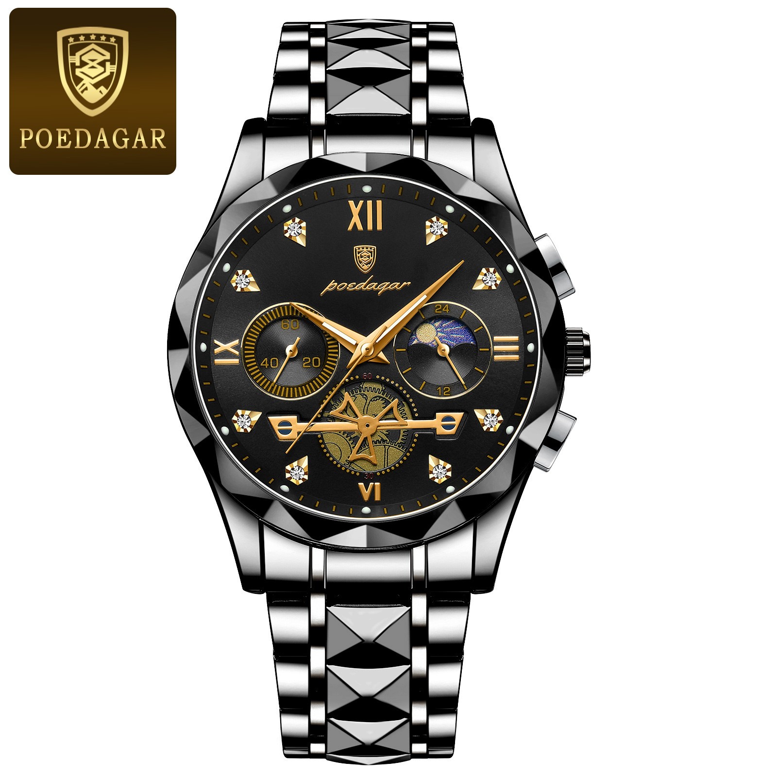 POEDAGAR Luxury Men’s Quartz Chronograph Watch