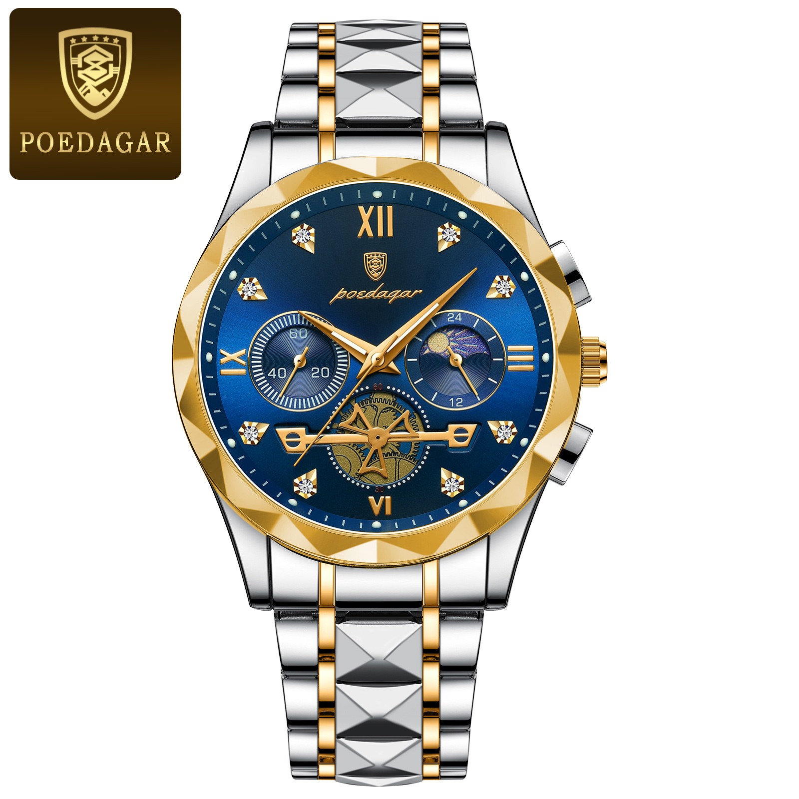 POEDAGAR Luxury Men’s Quartz Chronograph Watch