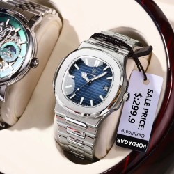 POEDAGAR 2023 Luxury Men’s Square Quartz Watch