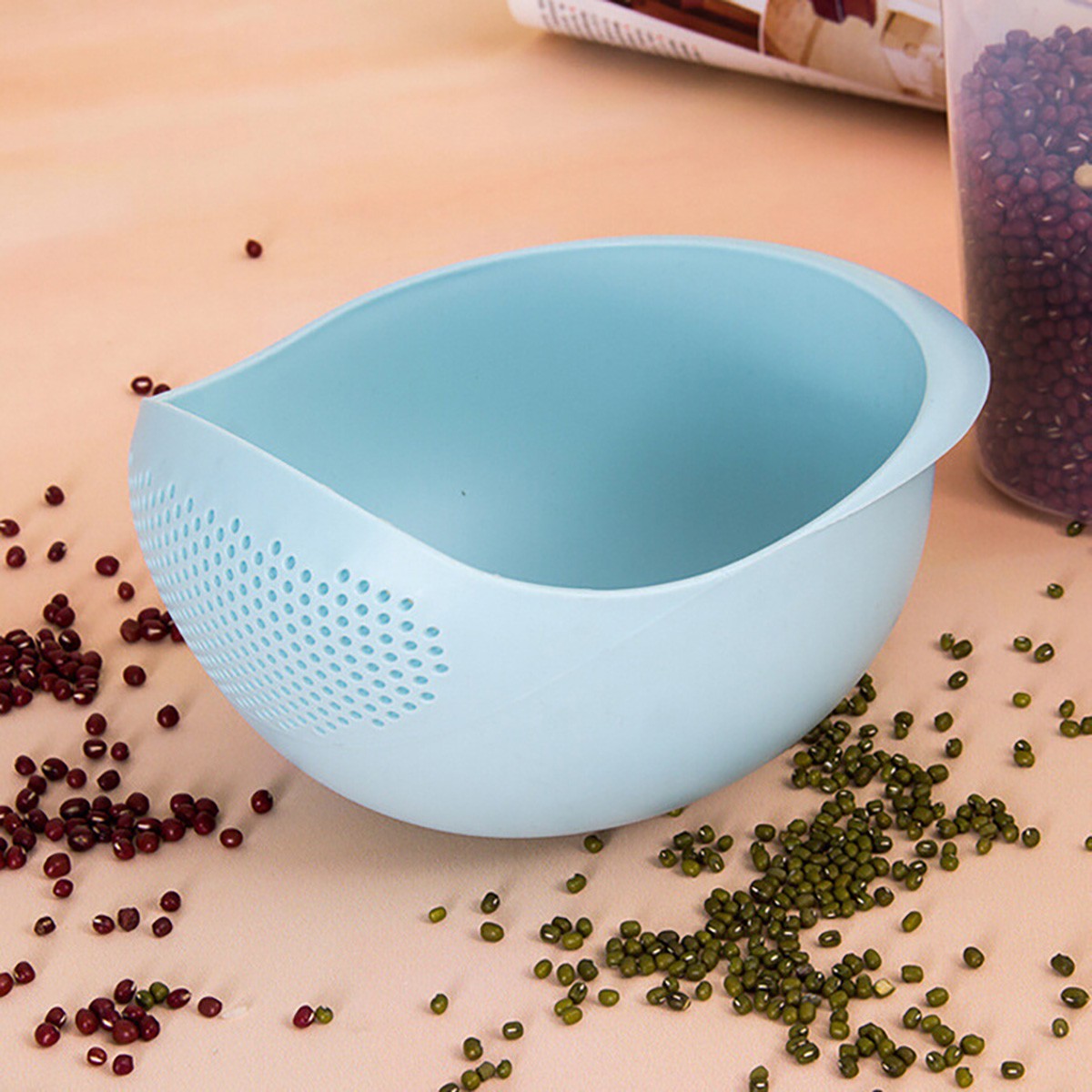 Silicone Colander Drain Basket – Rice Bowl, Fruit Washing Basket