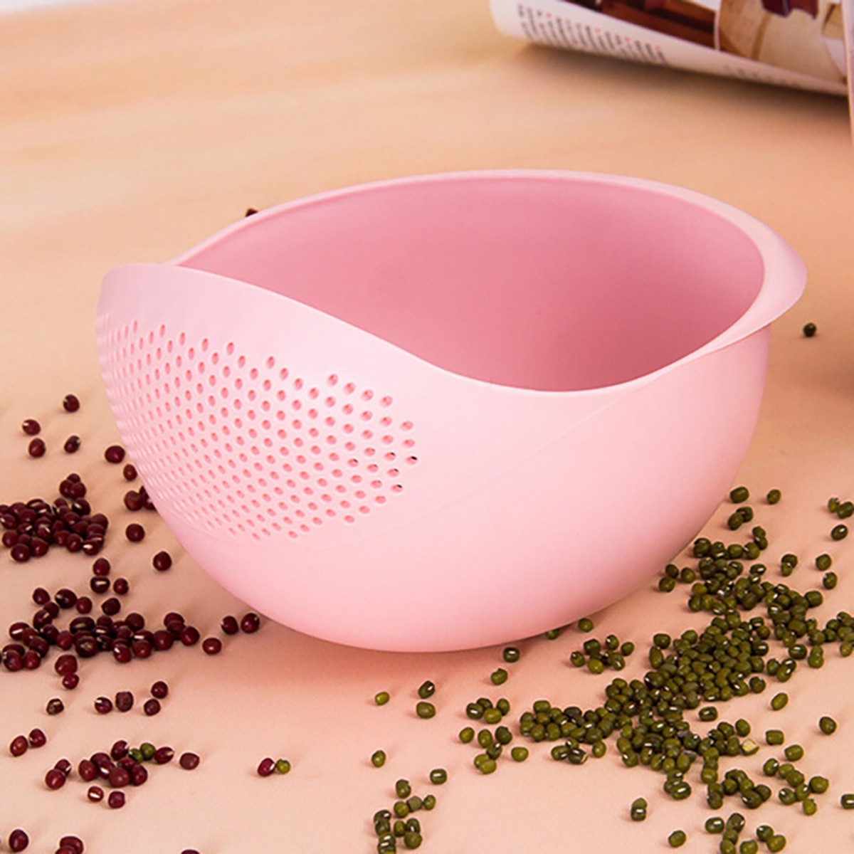 Silicone Colander Drain Basket – Rice Bowl, Fruit Washing Basket