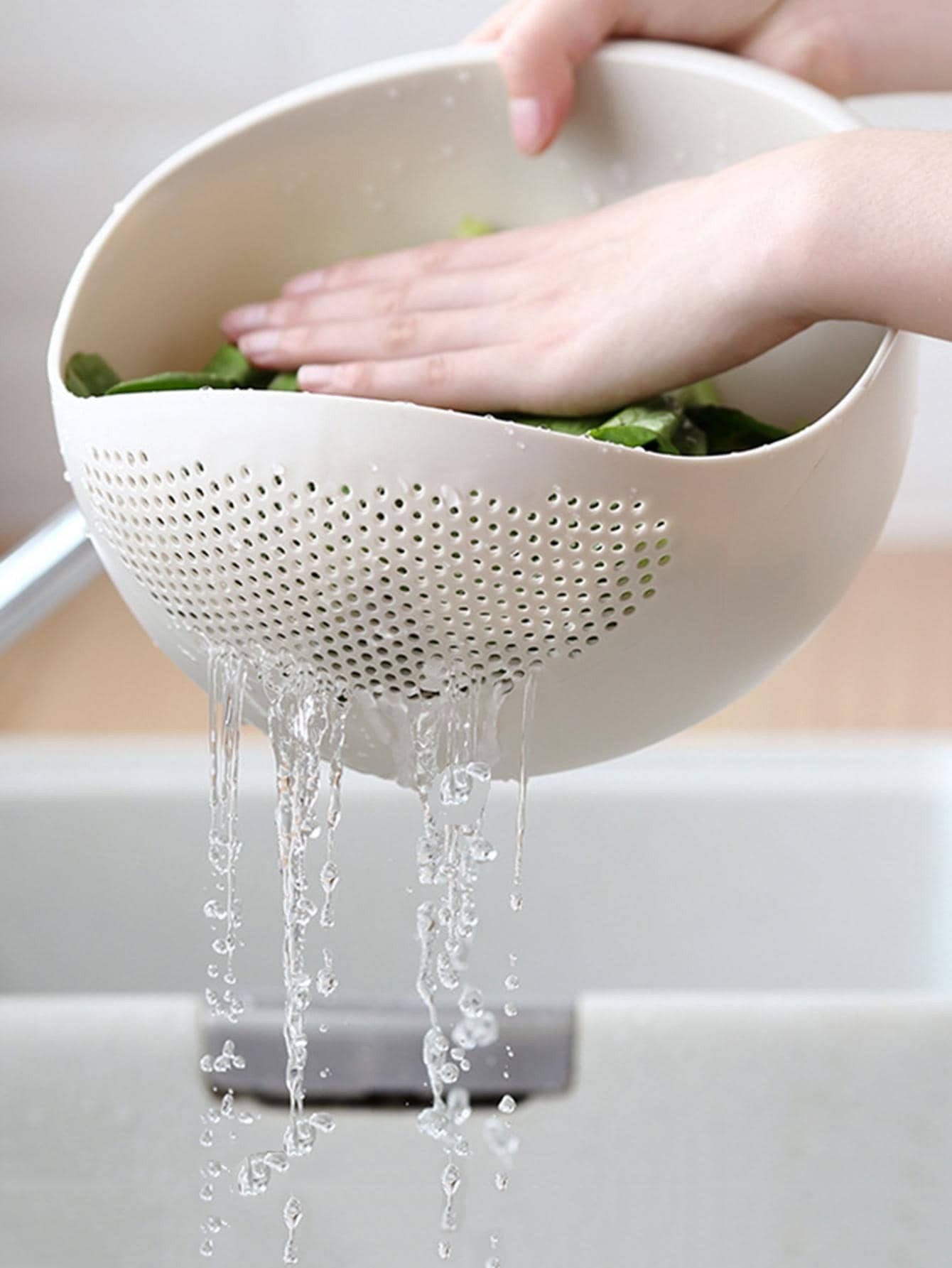 Silicone Colander Drain Basket – Rice Bowl, Fruit Washing Basket