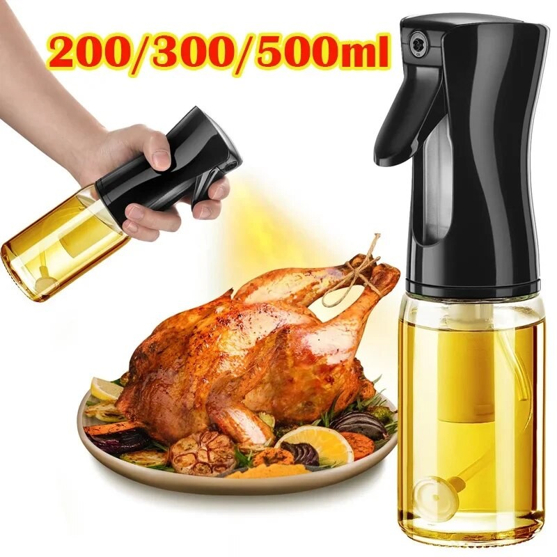 1Pc Oil Spray Bottle – 200/300/500ML Kitchen Olive Oil Mist Sprayer
