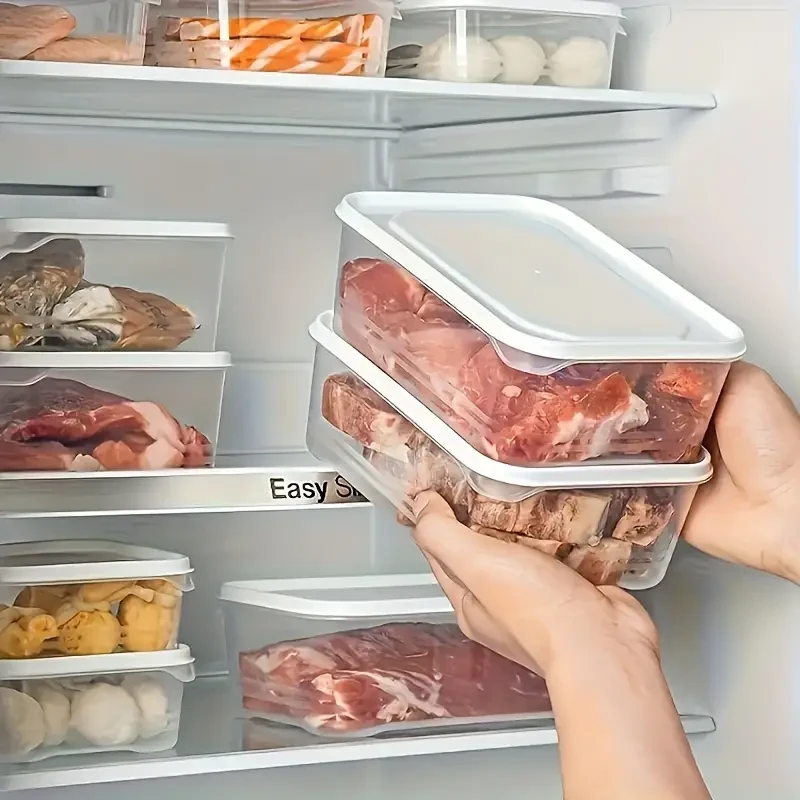 4-Pack 1200ml Plastic Refrigerator Storage Containers
