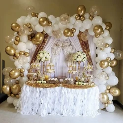 White Latex Balloon Chain Birthday Wedding Party