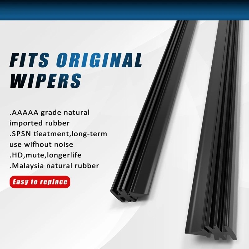 Car Wiper Blade Refill Strips – Frameless Windshield Rubber Wiper for 14" to 28"