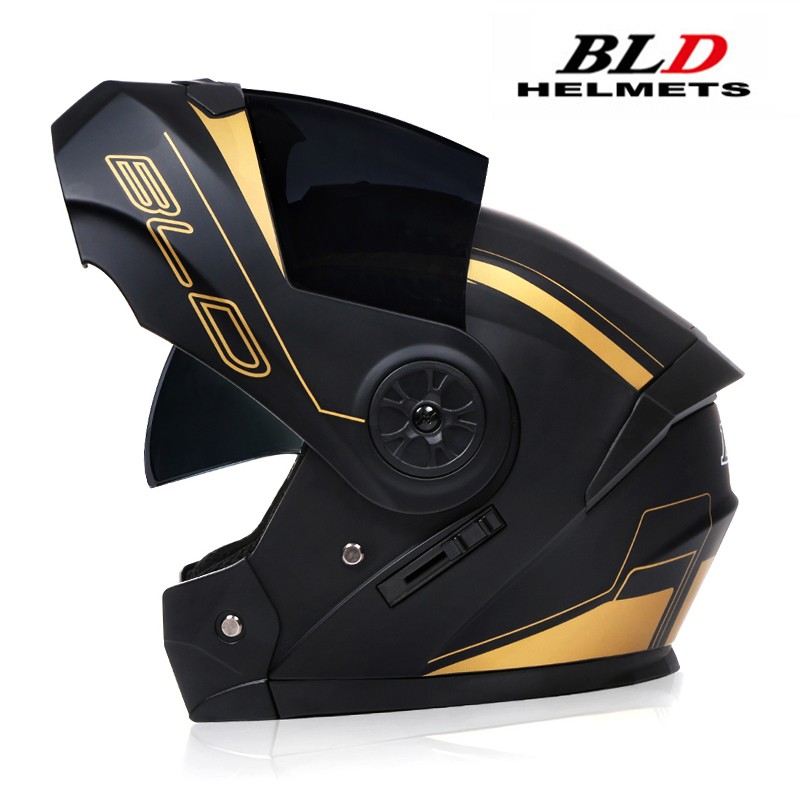 BLD Personalized Full Face Motorcycle Helmet – Dual Lens Flip-Up Helmet