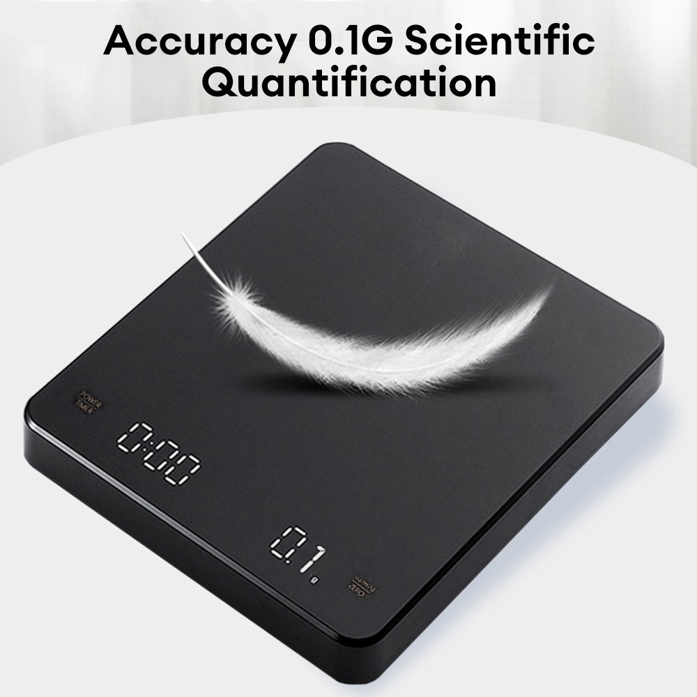 Digital Coffee Scale with Timer – LED Display, USB Rechargeable
