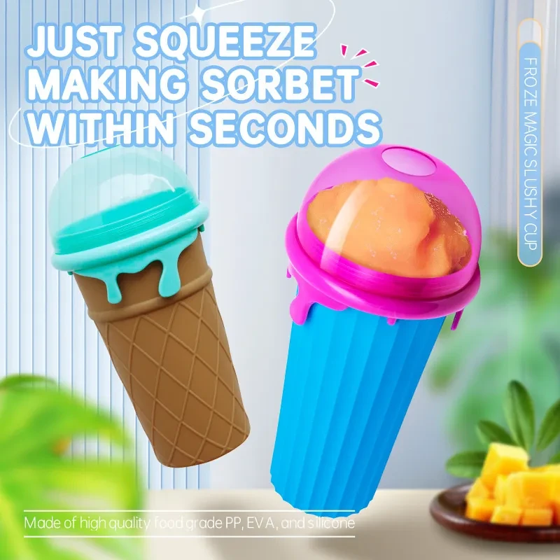 FrostySqueeze 500ml Quick-Freeze Slushy Maker