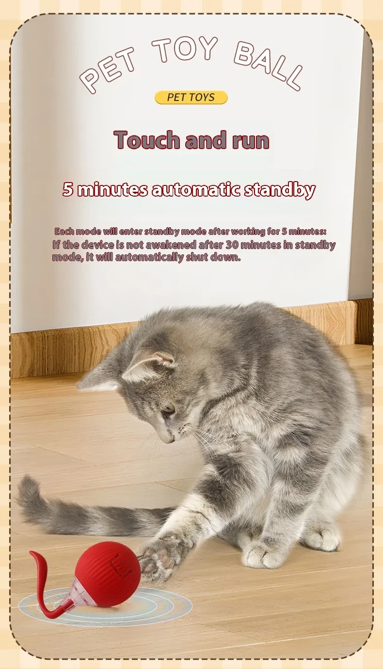 Interactive Cat Toy Ball Super Drive Cat Rolling Balls With Bird Chirping Motion Activated Sensor Pets Kitten Teaser Game Toys Pet Products