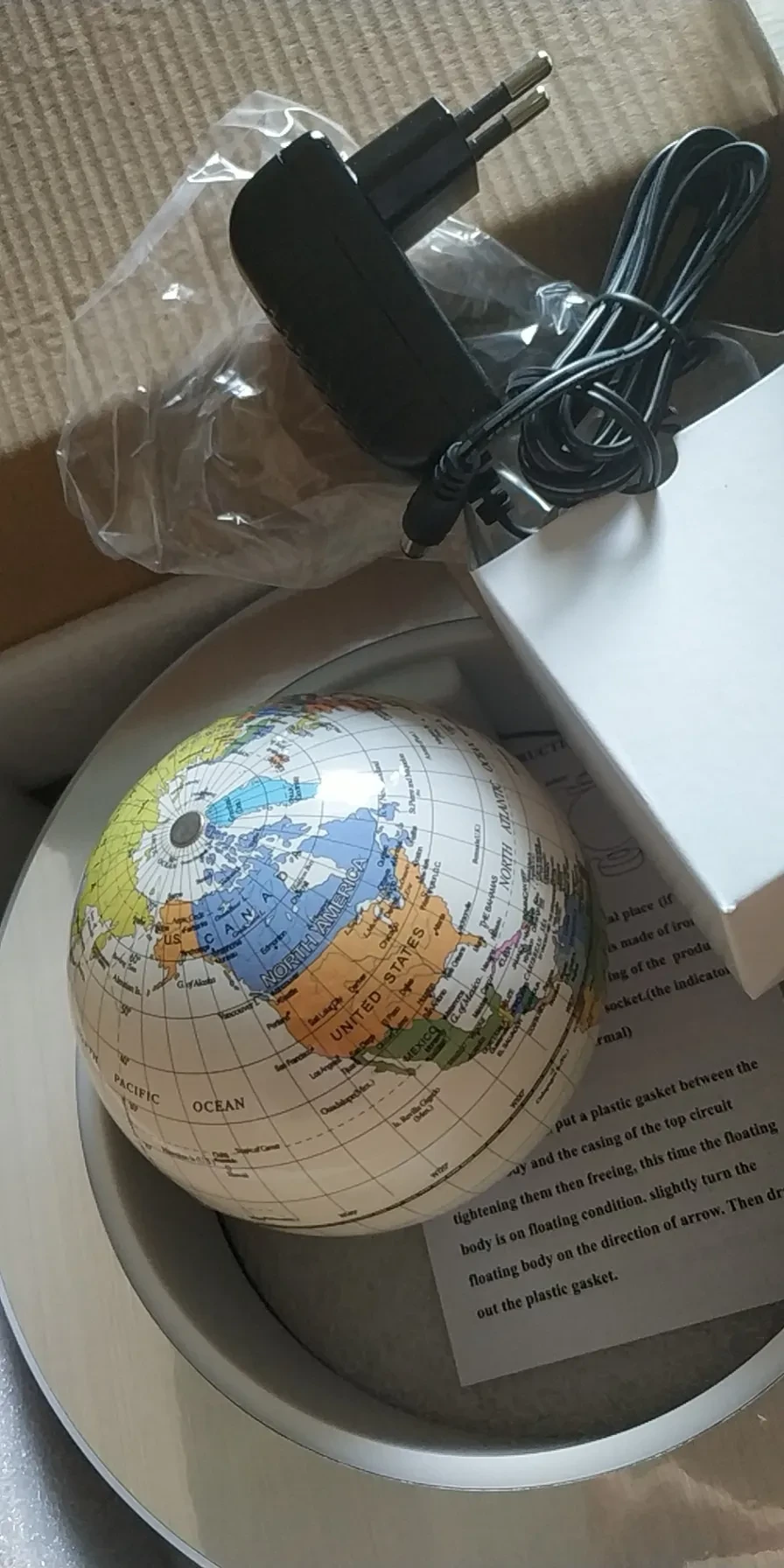 Round LED World Map Floating Globe Magnetic Levitation