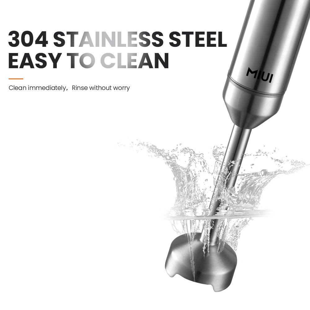 MIUI Hand Immersion Blender – 1000W 4-in-1 Stainless Steel Food Mixer with 700ml Beaker & 500ml Processor