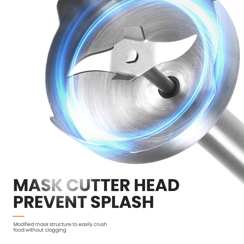 MIUI Hand Immersion Blender – 1000W 4-in-1 Stainless Steel Food Mixer with 700ml Beaker & 500ml Processor