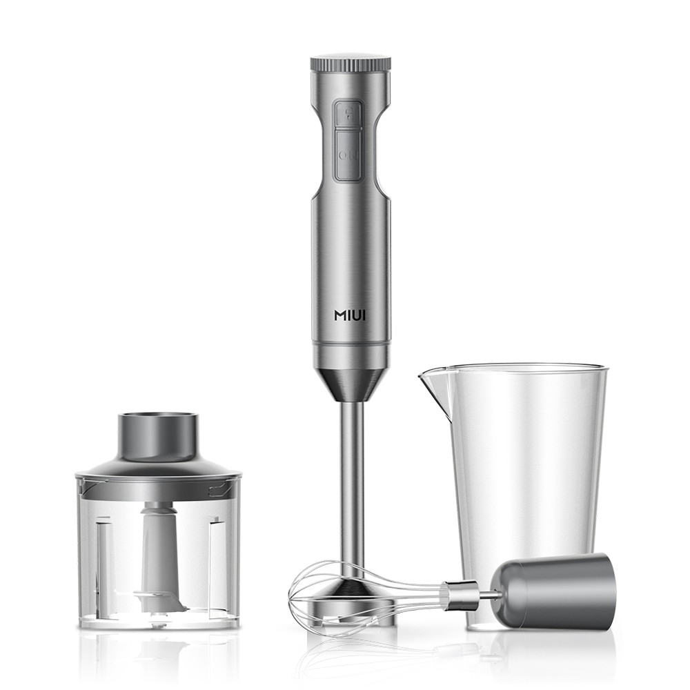 MIUI Hand Immersion Blender – 1000W 4-in-1 Stainless Steel Food Mixer with 700ml Beaker & 500ml Processor