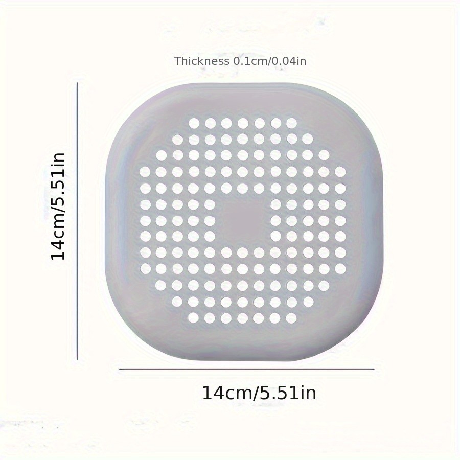 Square Silicone Floor Drain Cover – Bathroom Sewer Hair Filter and Floor Drain Mat