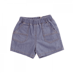 Blue Washed Denim Detailed Shorts