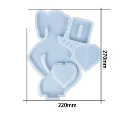 Heart Mom Love Picture Photo Frame Epoxy Resin Mold Silicone