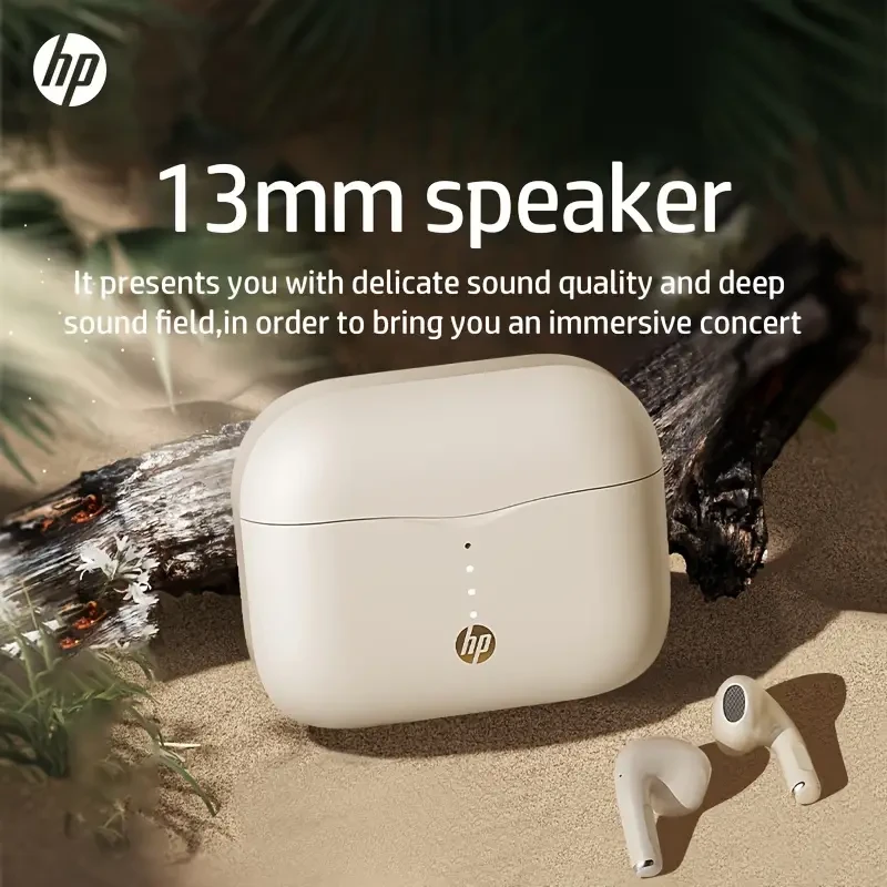 HP H23A True Wireless Earbuds with Touch Volume Control, 13mm HiFi Open-Back Speaker, Tangle-Free Type-C Cable, No Noise Control, Condenser Mic, 300mAh Lithium Polymer Battery, BT 5.3 – Compatible with Cellphones