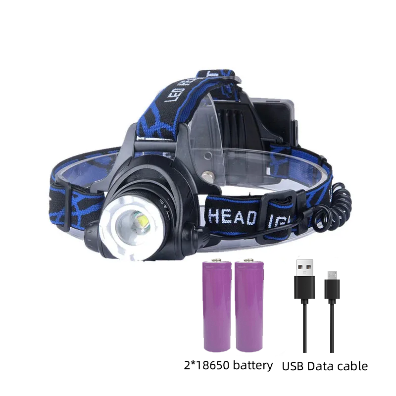Rechargeable LED Headlamp – Powerful, Zoomable, Waterproof Headlight