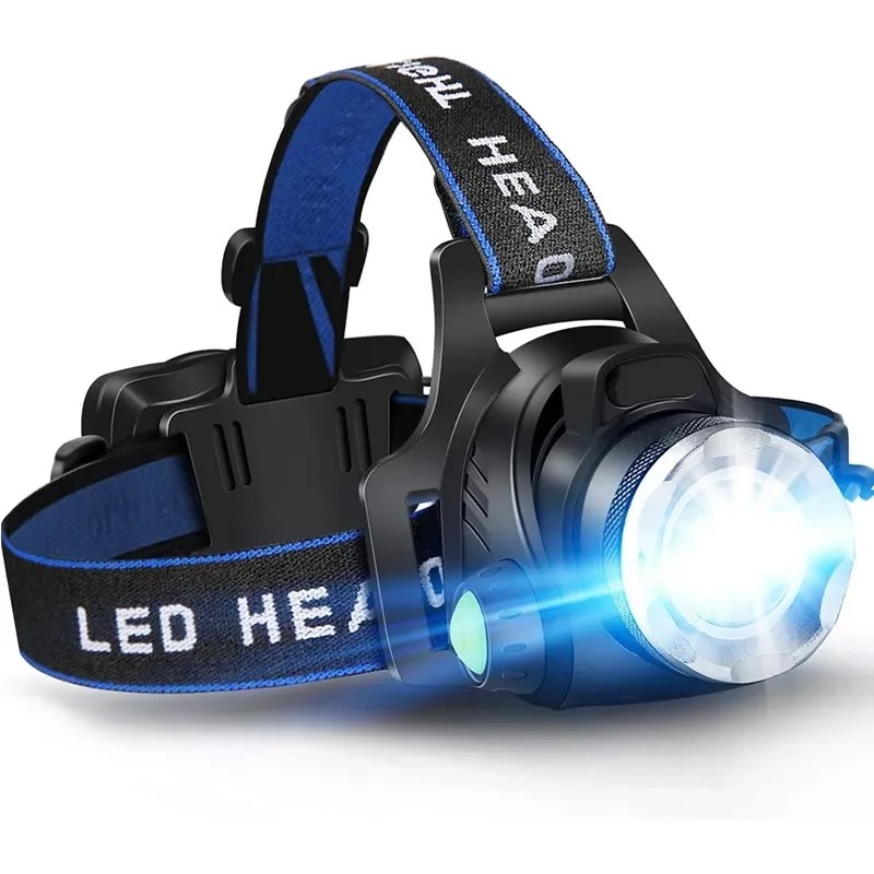 Rechargeable LED Headlamp – Powerful, Zoomable, Waterproof Headlight