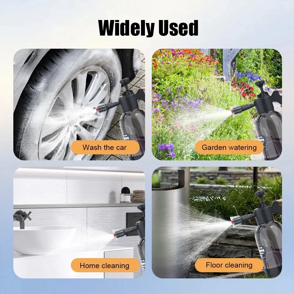 2L Car Washing Foam Spray Pot – Hand Pressure Spray with Pressure Relief Valve
