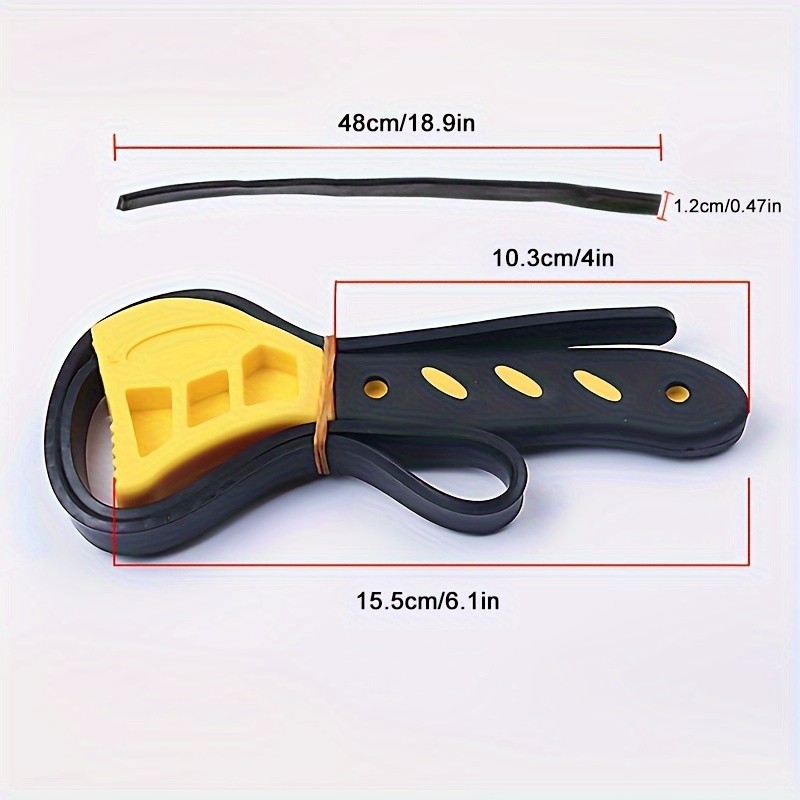 6-Inch Belt Wrench – Adjustable Oil Filter Strap Spanner for Disassembly and Removal