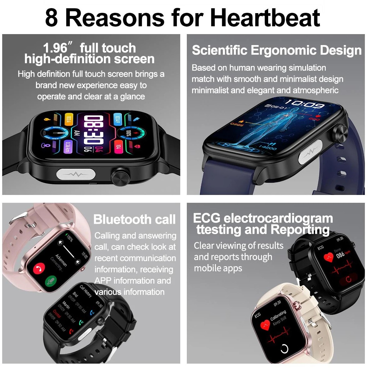 2024 AI Medical Diagnosis Smart Watch – Blood Lipids, Uric Acid, Blood Glucose Monitoring with ECG+PPG, Bluetooth Calls, and Health Tracking