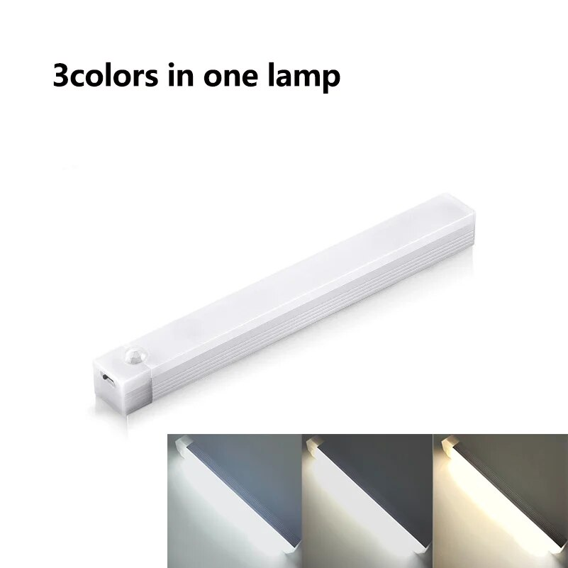 LED Motion Sensor Bar Light – Type-C Rechargeable, Dimmable Night Light with Motion Detection