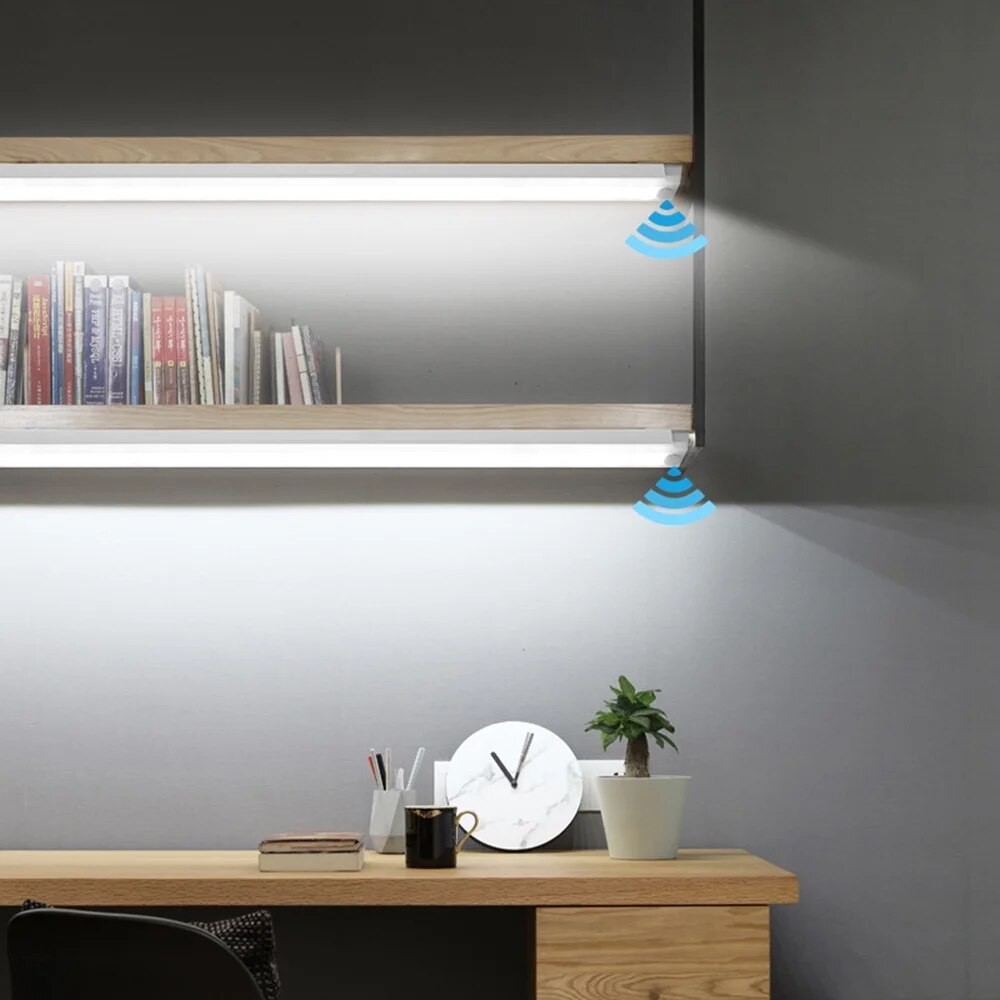 LED Motion Sensor Bar Light – Type-C Rechargeable, Dimmable Night Light with Motion Detection