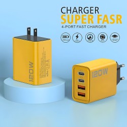 4-Port USB-C PD Quick Charger – Fast Charging Adapter with Quick Charge 3.0 for iPhone, Samsung, Xiaomi, Huawei