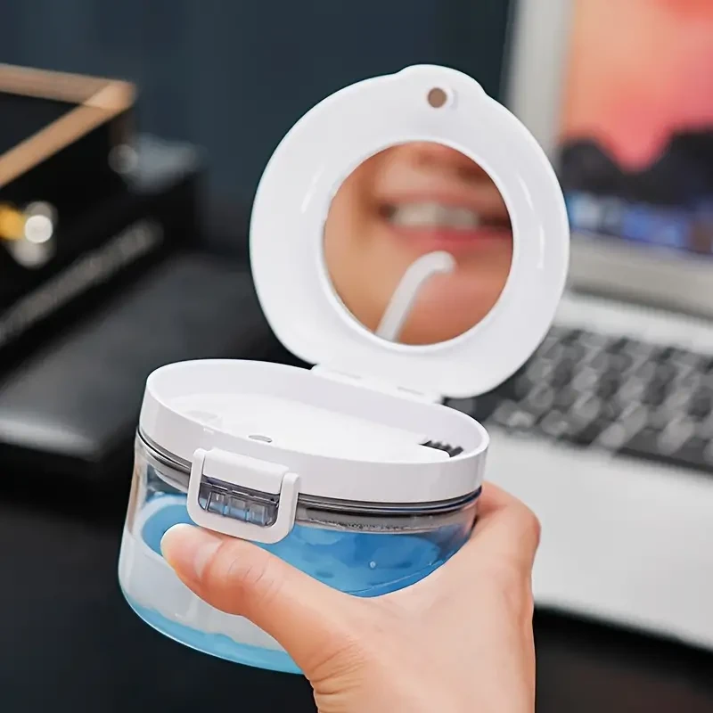 Portable Invisalign & Denture Storage Case – Orthodontic Retainer Container Box with Ventilation Holes for Travel & Home Use
