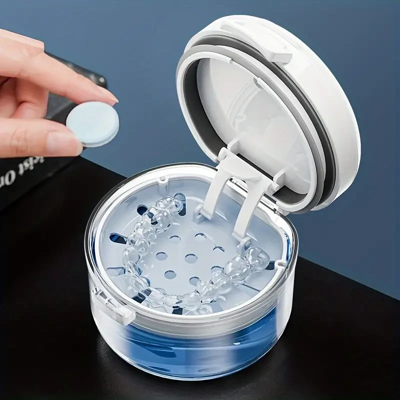 Portable Invisalign & Denture Storage Case – Orthodontic Retainer Container Box with Ventilation Holes for Travel & Home Use