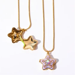 Love Full Diamond Close Photo Album Frame Necklace