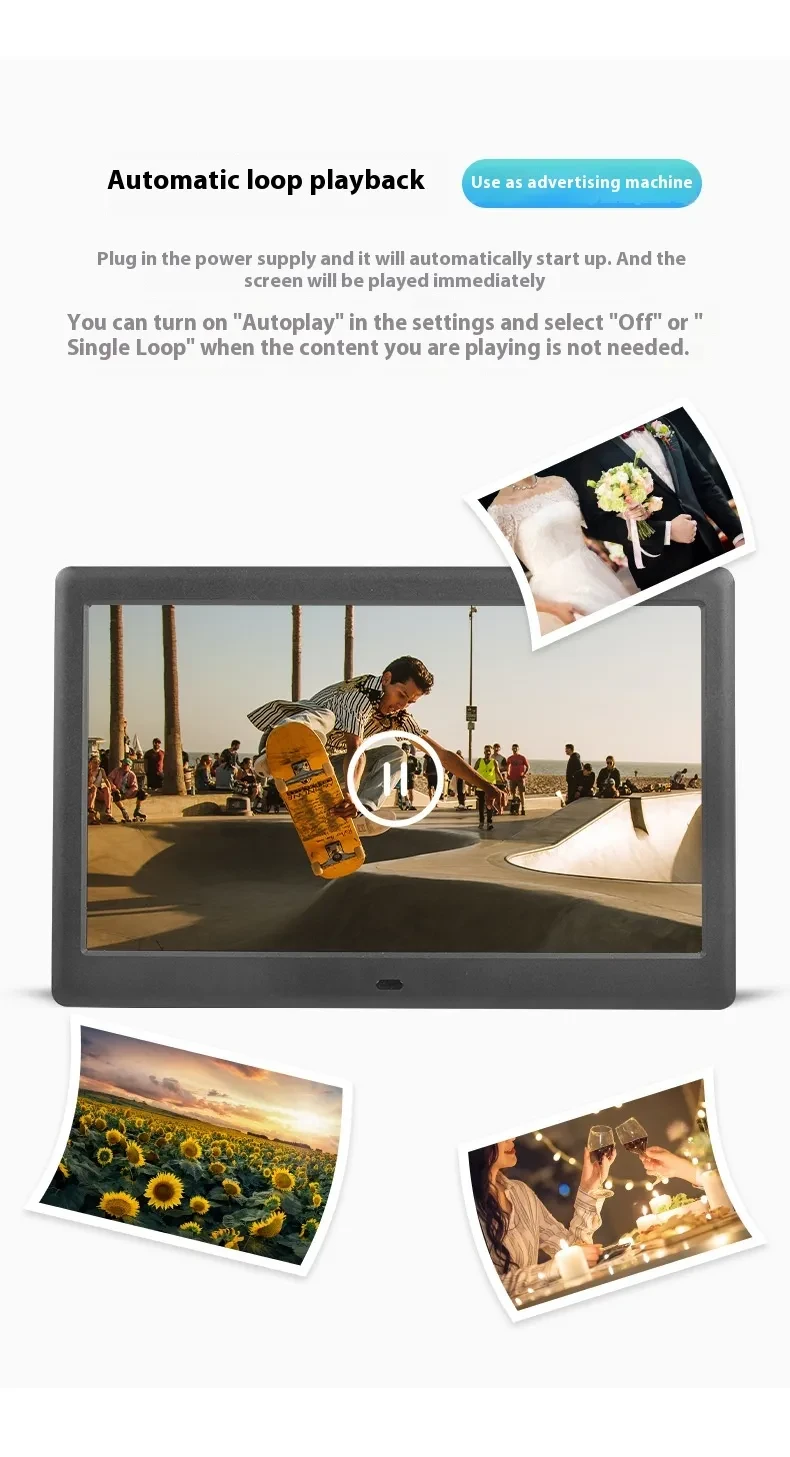 Digital Photo Frame Album Player Picture Video Display Rack