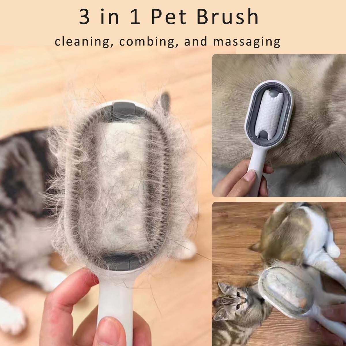 Wet Pet Brush with Water Tank