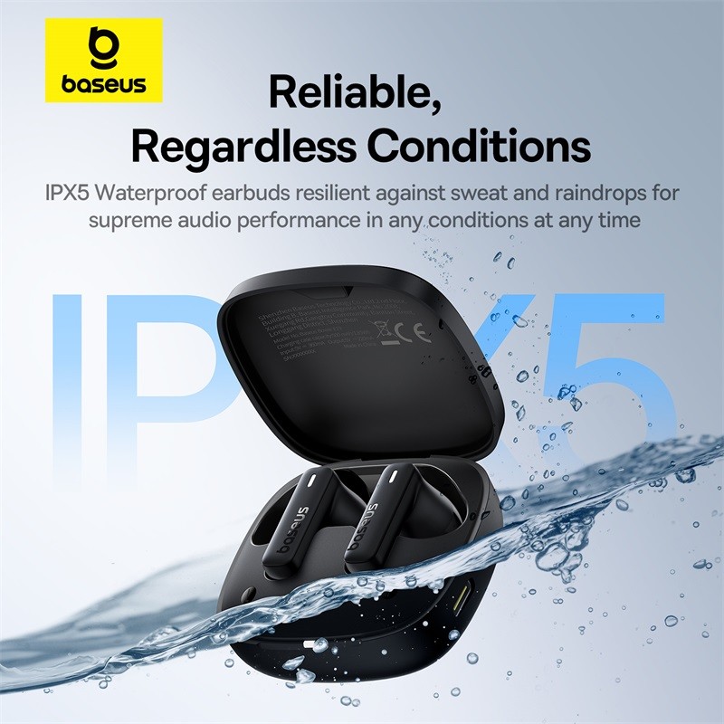 Baseus Bowie E19 Wireless Earphones – Bluetooth 5.3, Big Bass, 12mm Drivers, IPX5 Waterproof with 33H Battery Life