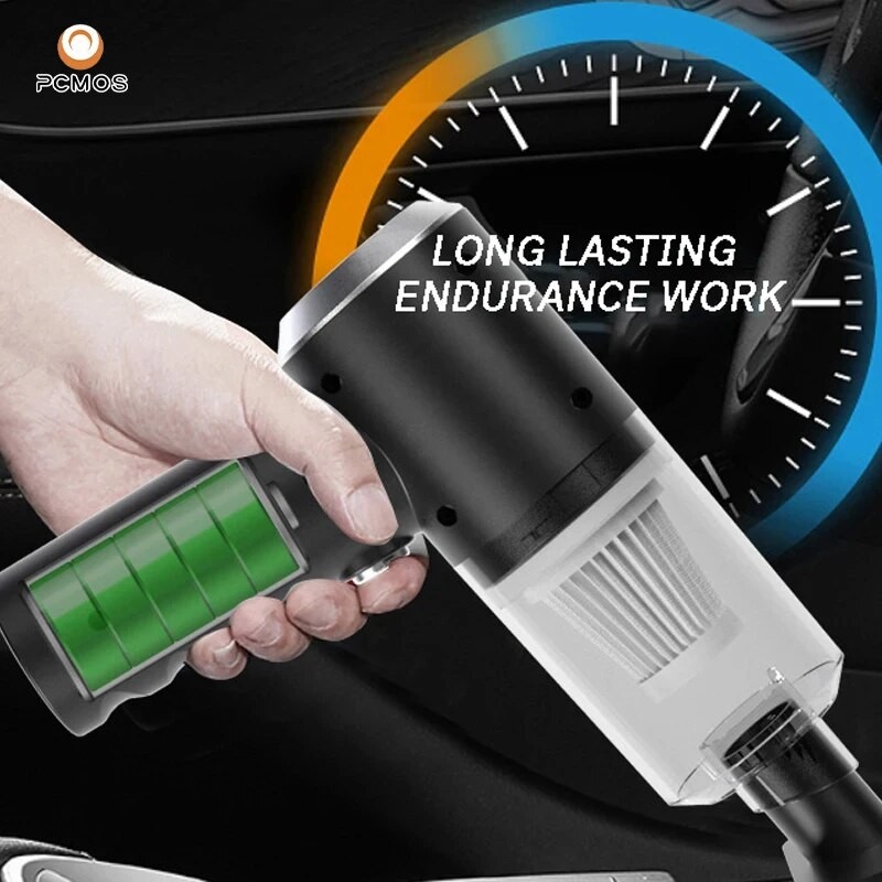 PCMOS Wireless Vacuum Cleaner – 120W Dual Use for Home and Car